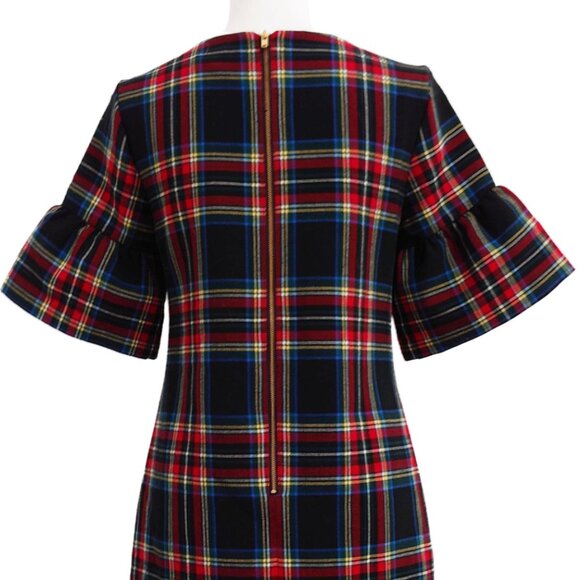 Vineyard Vines Jolly Tartan Plaid Greenwich Flutter Sleeve Dress - Picture 5 of 8